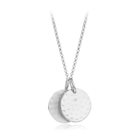 STERLING SILVER LARGE DOUBLE DISC PENDANT