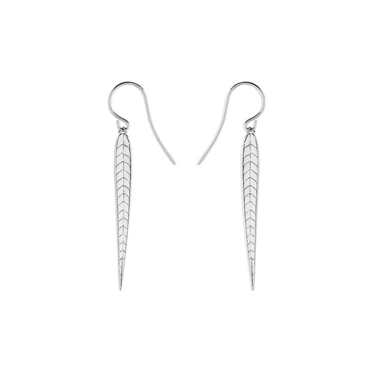 STERLING SILVER LEAF DROP EARRINGS