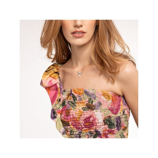 STERLING SILVER LEAF MOTIF NECKLACE WITH CUBIC ZIRCONIA
