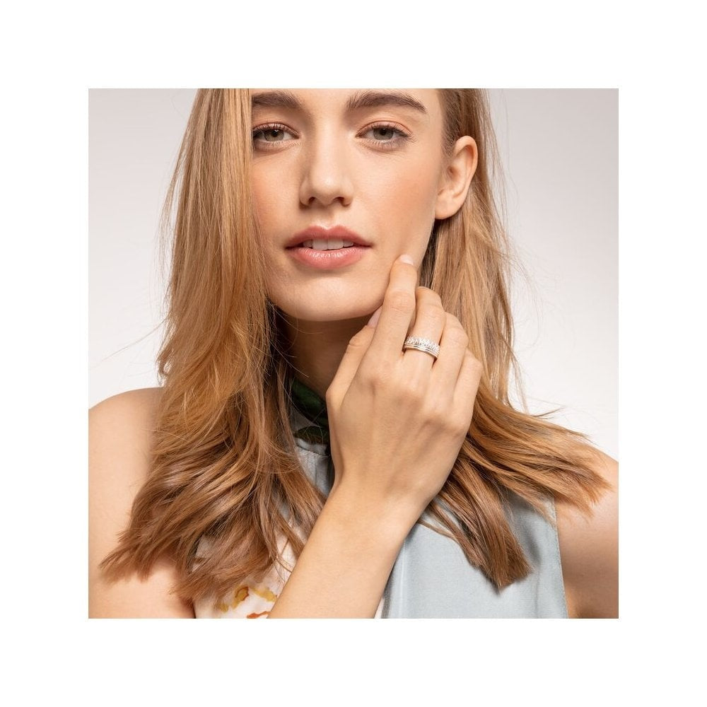 STERLING SILVER LEAF RING IN A CROWN SHAPE WITH CUBIC ZIRCONIA