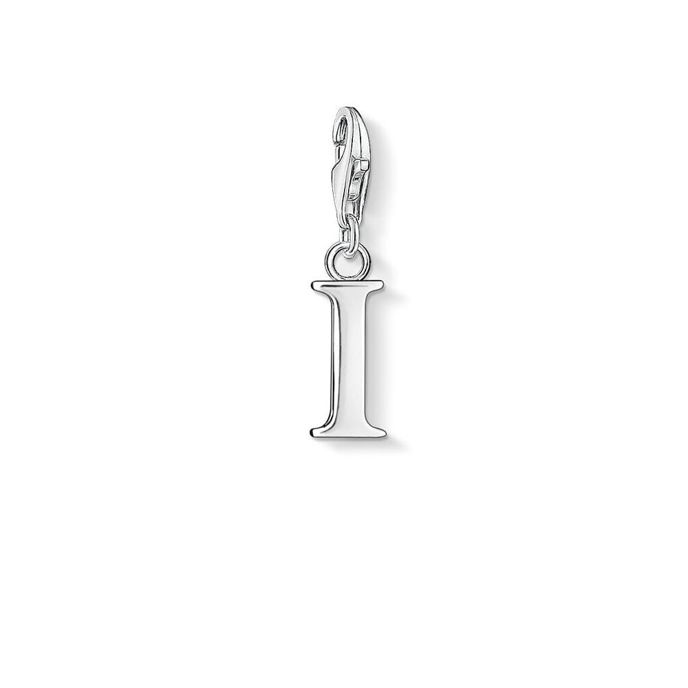 STERLING SILVER LETTER "I" CHARM PENDANT