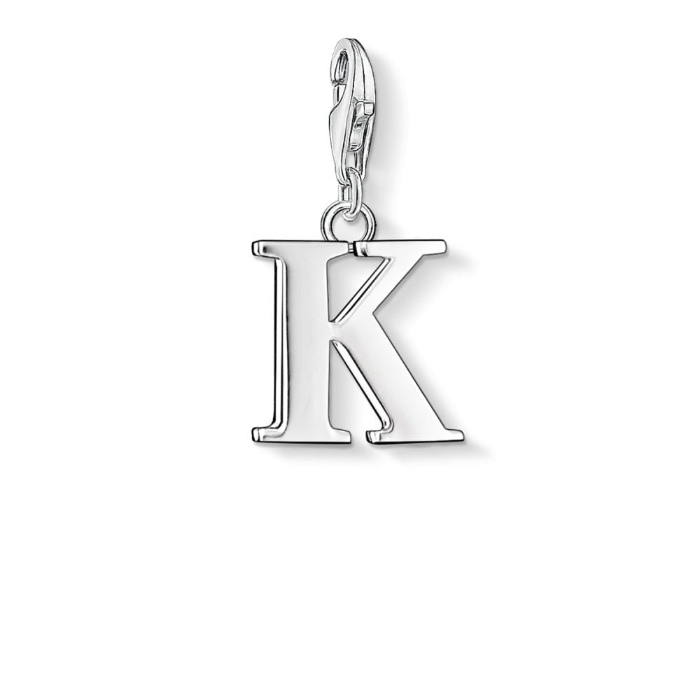 STERLING SILVER LETTER "K" CHARM PENDANT