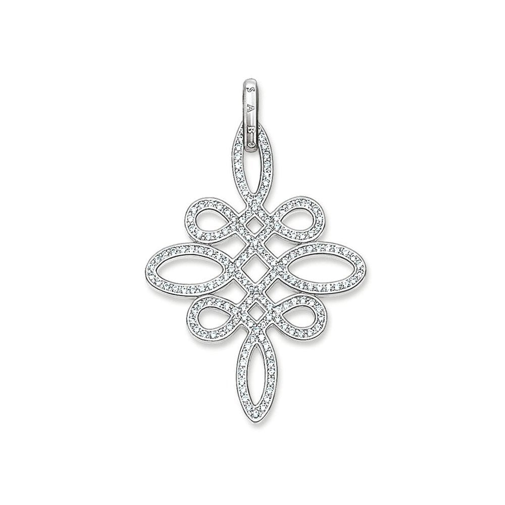 STERLING SILVER "LOVE KNOT" PENDANT WITH CUBIC ZIRCONIA