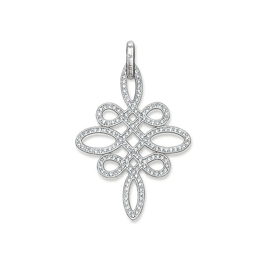 STERLING SILVER "LOVE KNOT" PENDANT WITH CUBIC ZIRCONIA