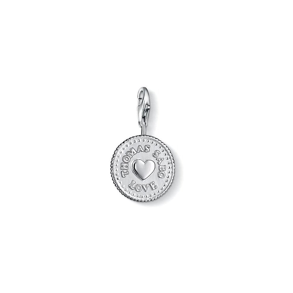STERLING SILVER "LOVE LUCK COIN" CHARM PENDANT