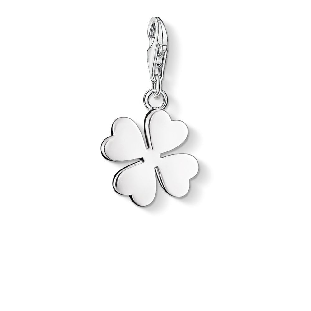 STERLING SILVER LUCKLY FOUR LEAF CLOVER CHARM PENDANT