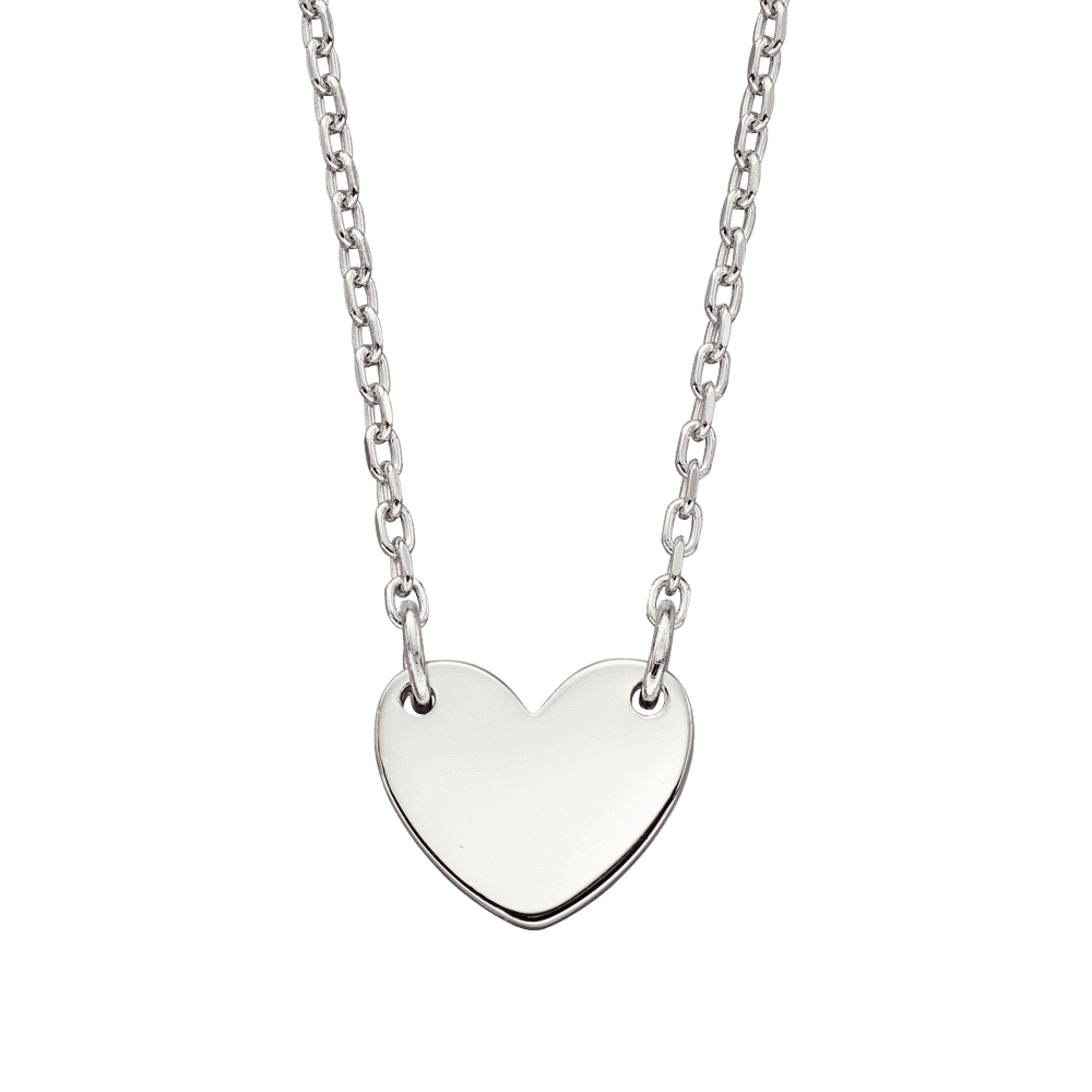 STERLING SILVER MATILDA ADULTS ENGRAVABLE HEART NECKLACE