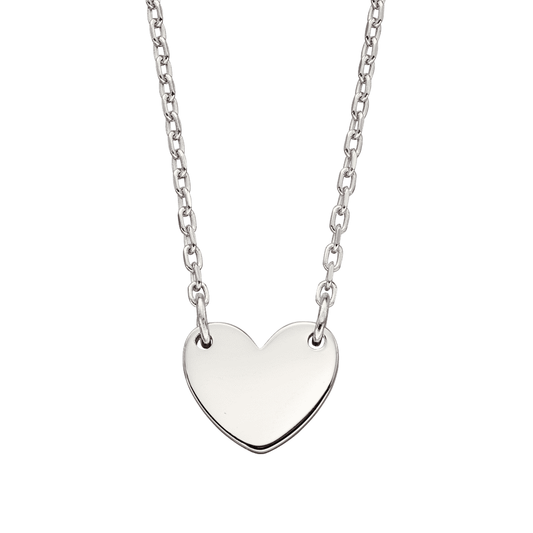 STERLING SILVER MATILDA ADULTS ENGRAVABLE HEART NECKLACE