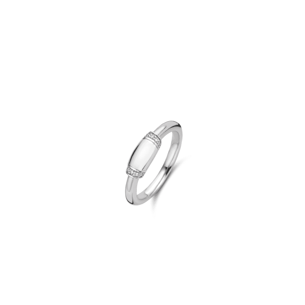 STERLING SILVER MILANO RING WITH WHITE ZIRCONIA