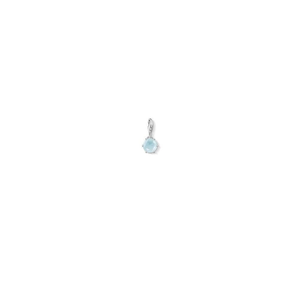 STERLING SILVER MILKY AQUAMARINE CHARM PENDANT