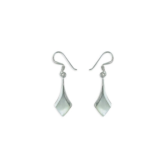 STERLING SILVER MOTHER OF PEARL DROP EARRINGS