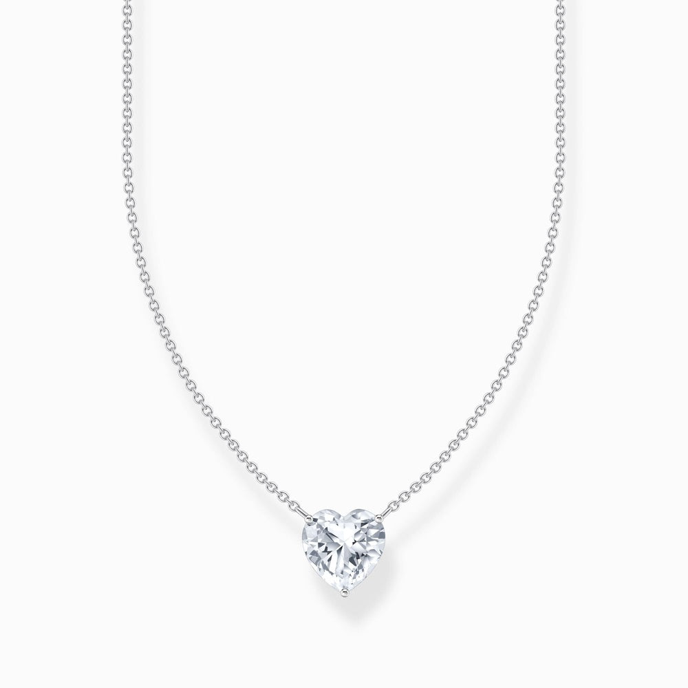 STERLING SILVER NECKLACE WITH HEART-SHAPED ZIRCONIA