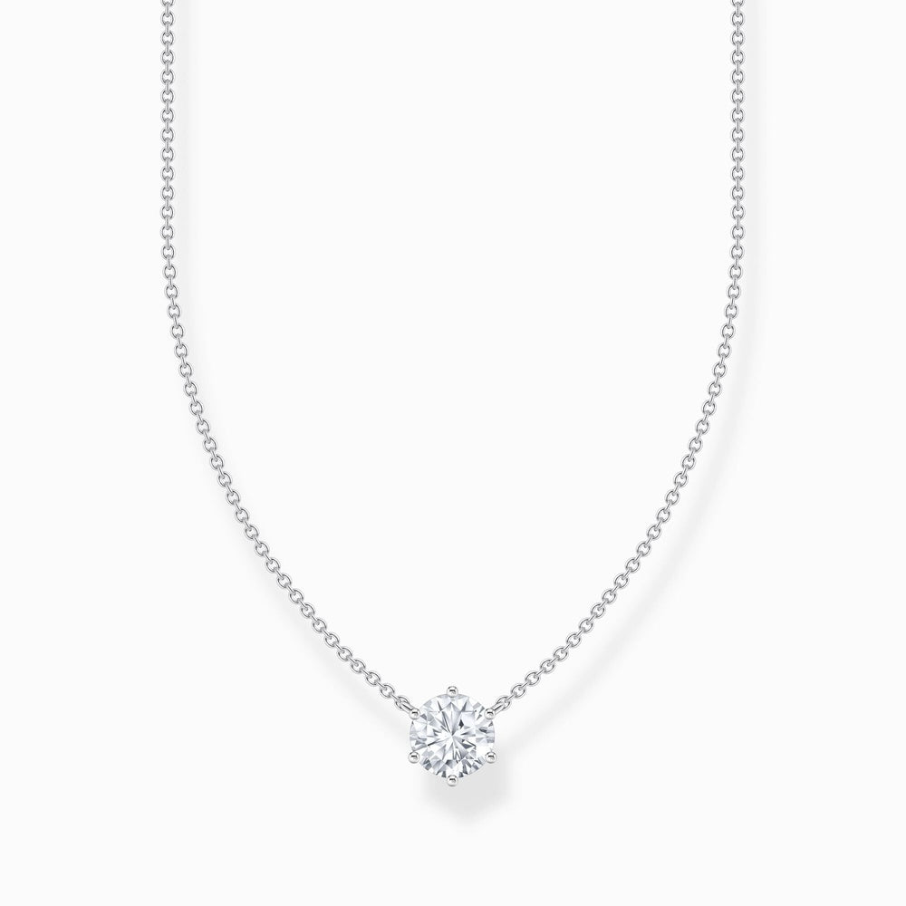STERLING SILVER NECKLACE WITH WHITE ZIRCONIA