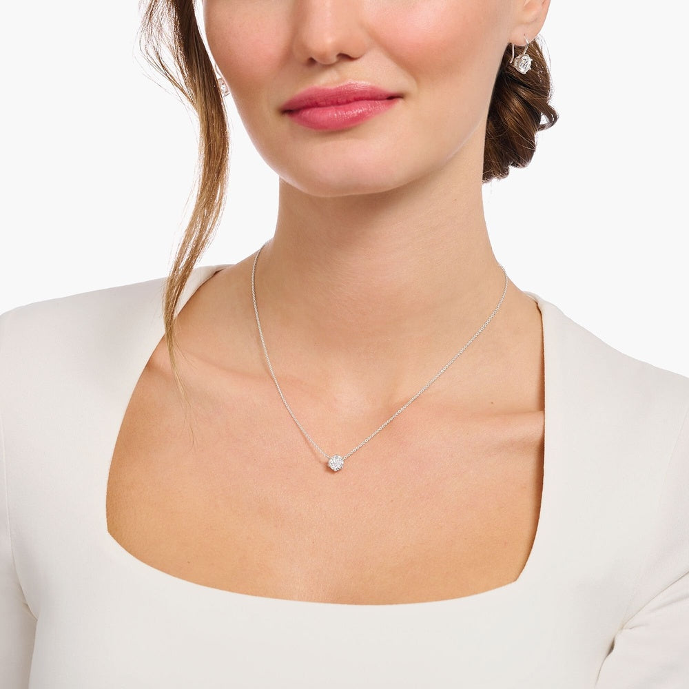 STERLING SILVER NECKLACE WITH WHITE ZIRCONIA