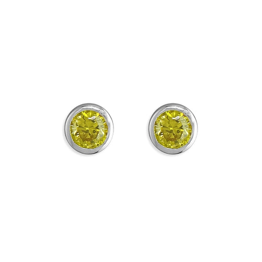STERLING SILVER NOVEMBER BIRTHSTONE STUD EARRINGS