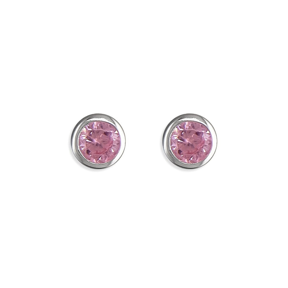 STERLING SILVER OCTOBER BIRTHSTONE STUD EARRINGS