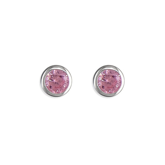 STERLING SILVER OCTOBER BIRTHSTONE STUD EARRINGS