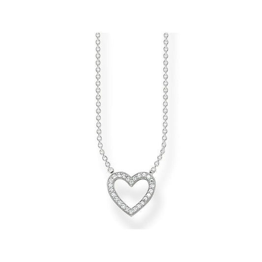 STERLING SILVER OPEN HEART NECKLACE WITH ZIRCONIA