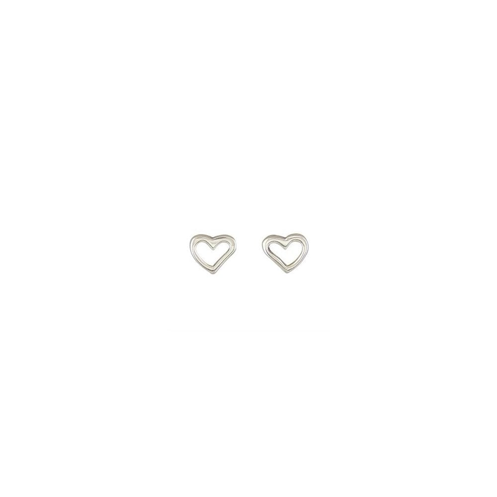 STERLING SILVER OPEN HEART STUD EARRINGS