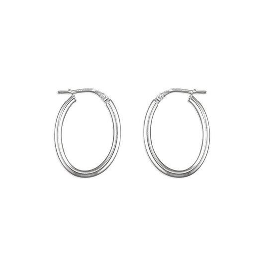 STERLING SILVER OVAL HOOP EARRINGS