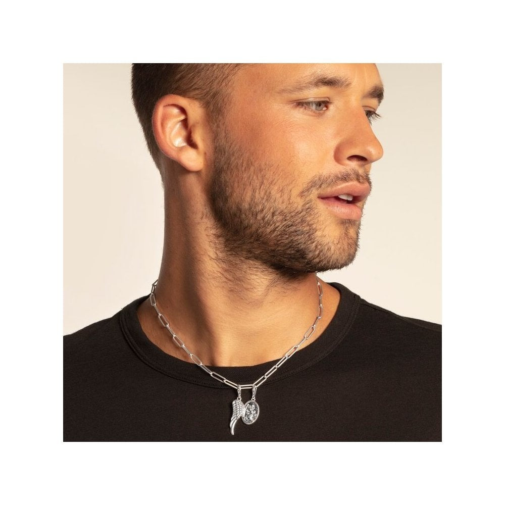STERLING SILVER OVAL SHAPE ST. CHRISTOPHER MEDAL CHARM PENDANT