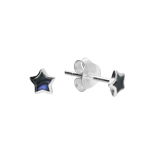 STERLING SILVER PAUA SHELL STAR STUD EARRINGS