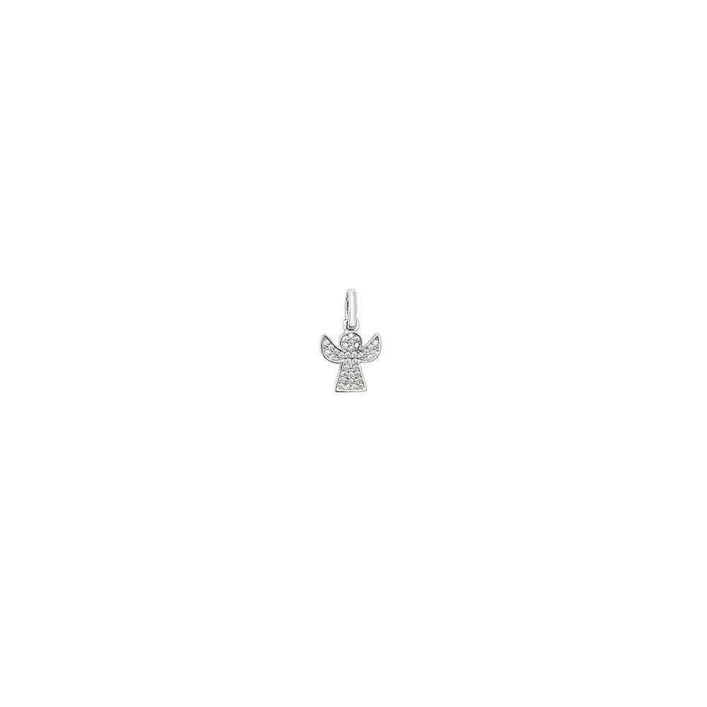 STERLING SILVER PAVE SET CUBIC ZIRCONIA ANGEL PENDANT