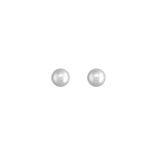 STERLING SILVER PEARL STUD EARRINGS