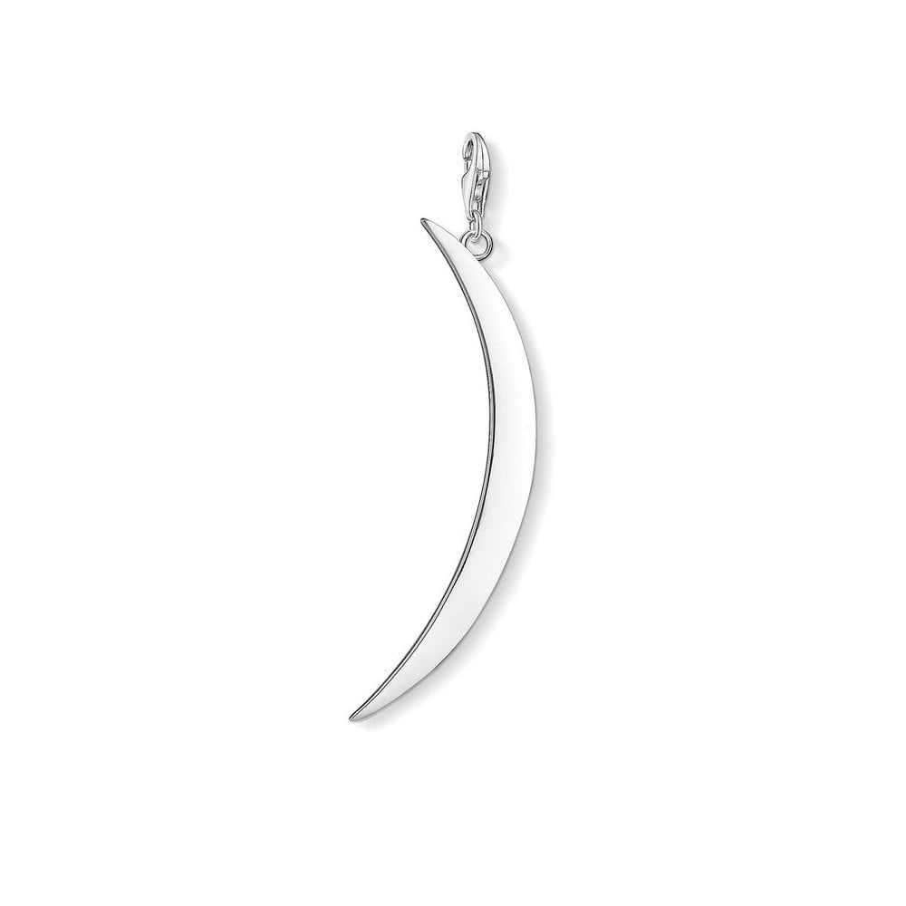 STERLING SILVER PLAIN CRESCENT MOON CHARM PENDANT