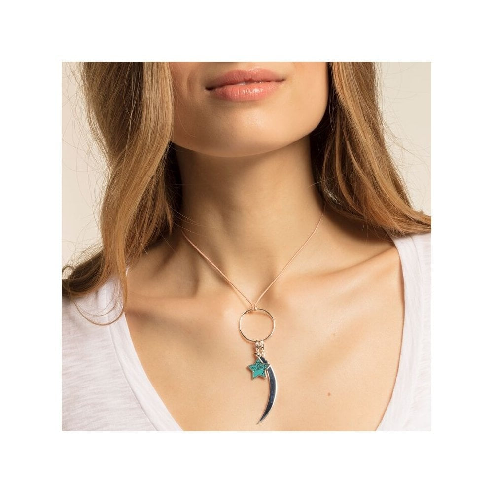 STERLING SILVER PLAIN CRESCENT MOON CHARM PENDANT