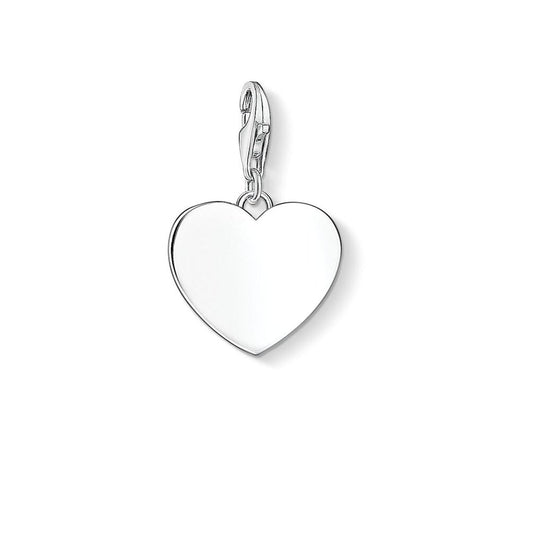 STERLING SILVER PLAIN HEART CHARM PENDANT