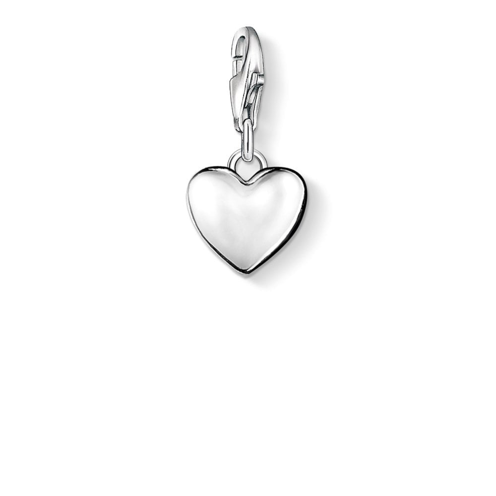 STERLING SILVER PLAIN HEART CHARM PENDANT