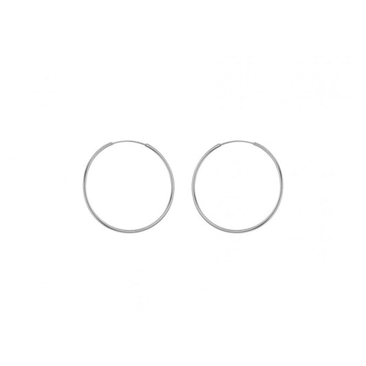 STERLING SILVER PLAIN HOOP EARRINGS