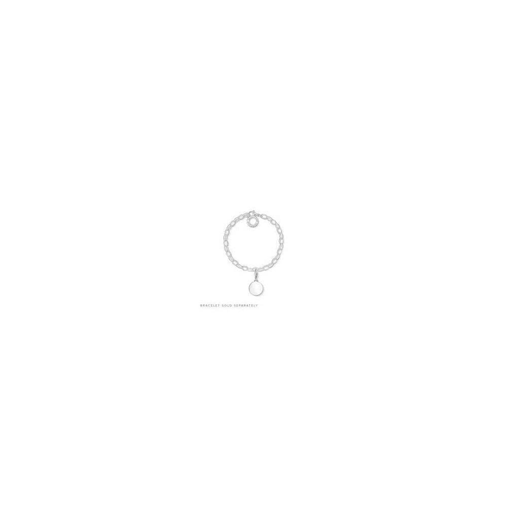 STERLING SILVER PLAIN ROUND ENGRAVABLE DISC CHARM PENDANT