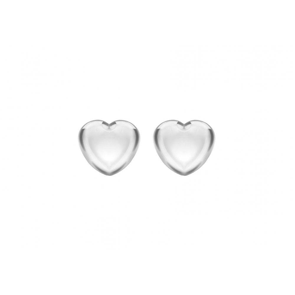 STERLING SILVER PUFFED-HEART STUD EARRINGS