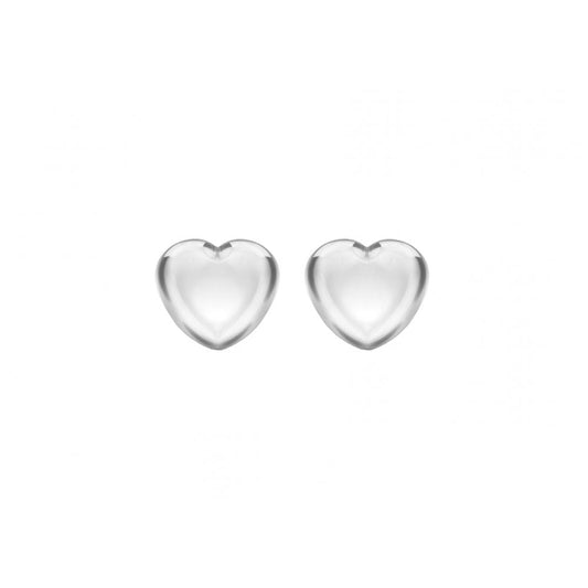 STERLING SILVER PUFFED-HEART STUD EARRINGS