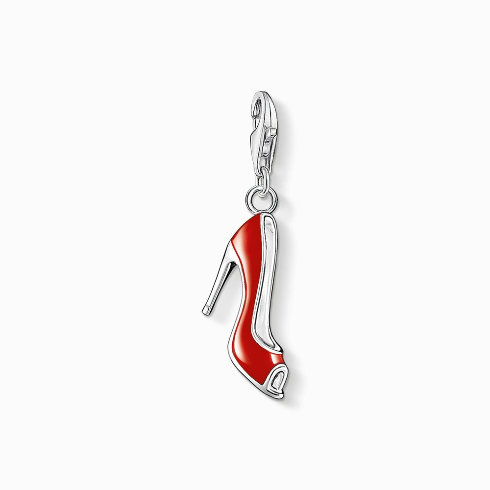STERLING SILVER RED PUMPS CHARM PENDANT 