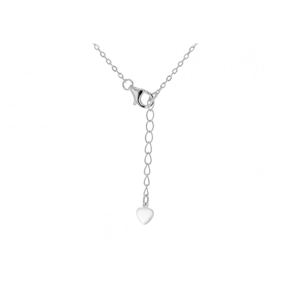 STERLING SILVER RHODIUM PLATED CZ 13.3MM X 16.3MM CUTOUT-STAR DISC & STAR ADJUSTABLE NECKLACE