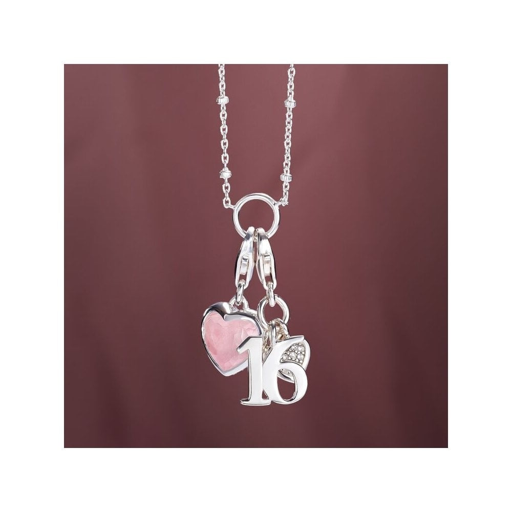 STERLING SILVER ROSE QUARTZ HEART CHARM PENDANT