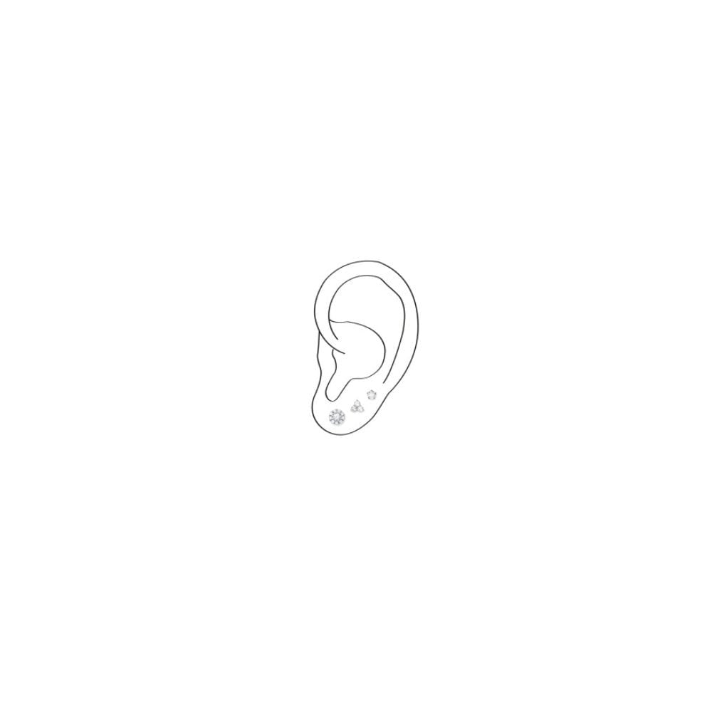 STERLING SILVER ROUND CUBIC ZIRCONIA STUD EARRINGS