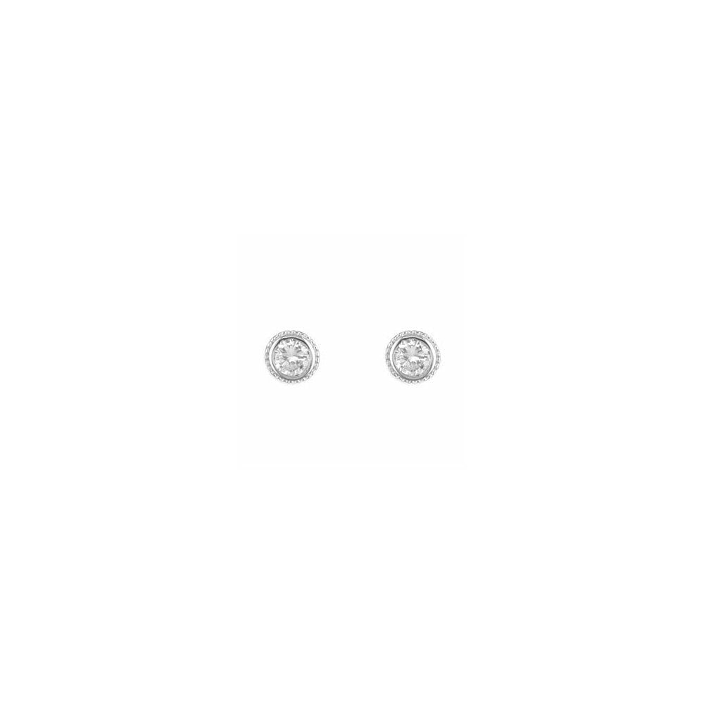 STERLING SILVER ROUND CUBIC ZIRCONIA STUD EARRINGS
