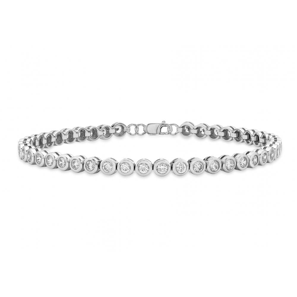STERLING SILVER ROUND CZ TENNIS BRACELET