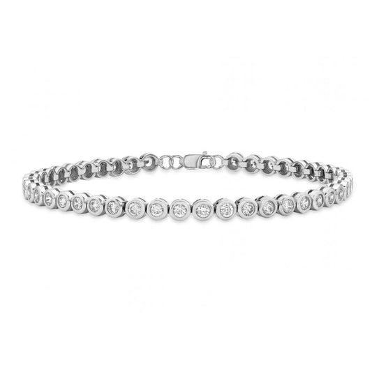 STERLING SILVER ROUND CZ TENNIS BRACELET