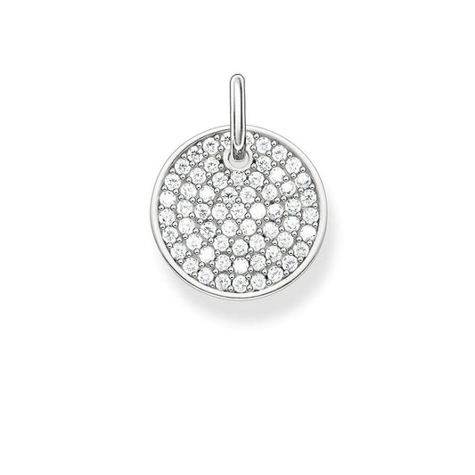 STERLING SILVER ROUND PAVÈ CUBIC ZIRCONIA PENDANT