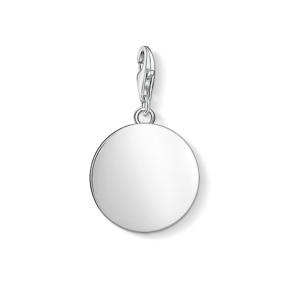STERLING SILVER ROUND PLAIN DISC CHARM PENDANT