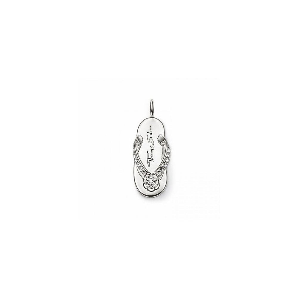 STERLING SILVER SANDAL PENDANT WITH CUBIC ZIRCONIA
