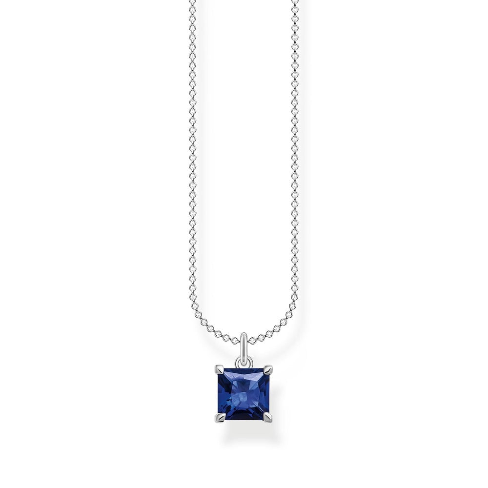 STERLING SILVER SAPPHIRE BLUE PENDANT ON SILVER CHAIN