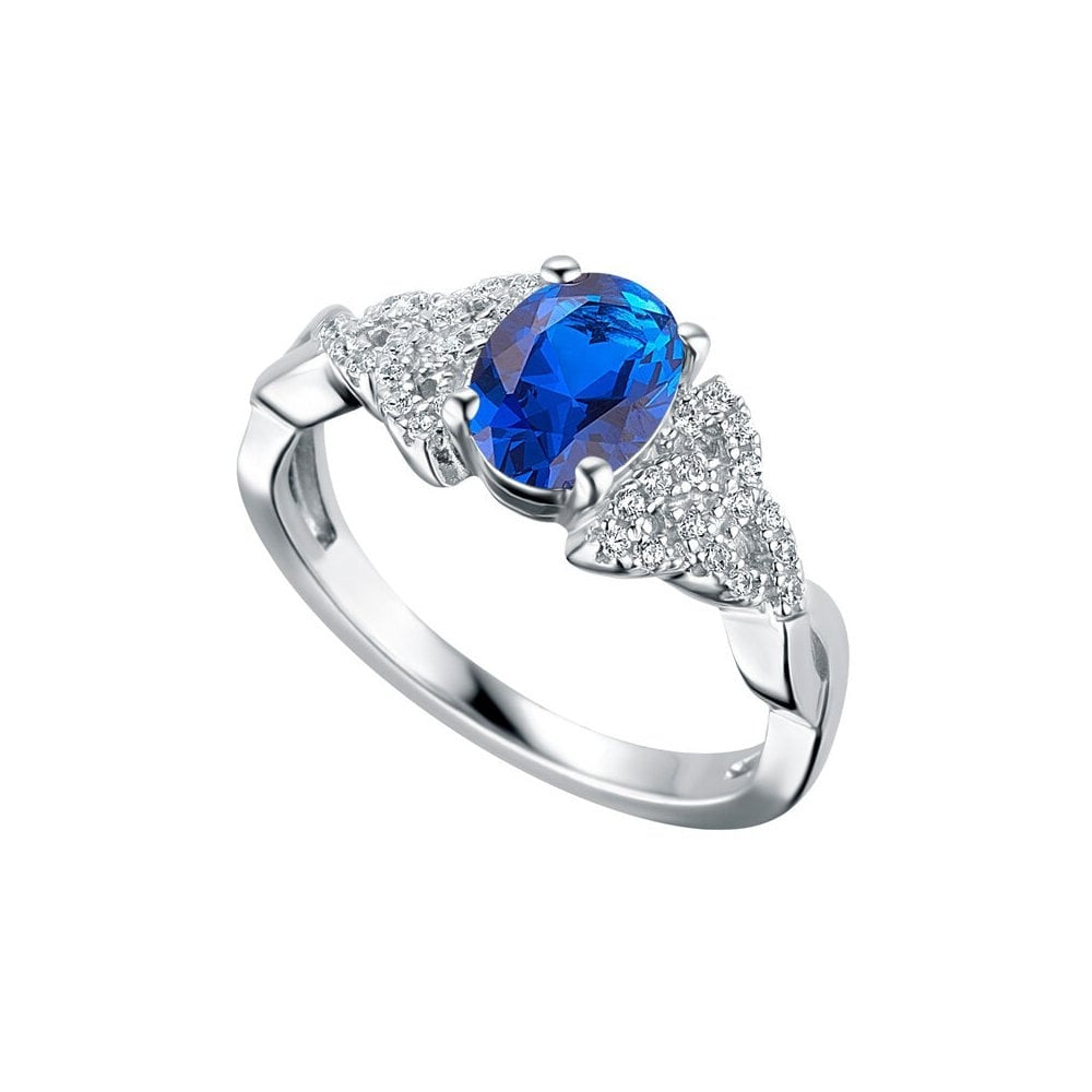 STERLING SILVER SEPTEMBER BIRTHSTONE TRINITY KNOT RING