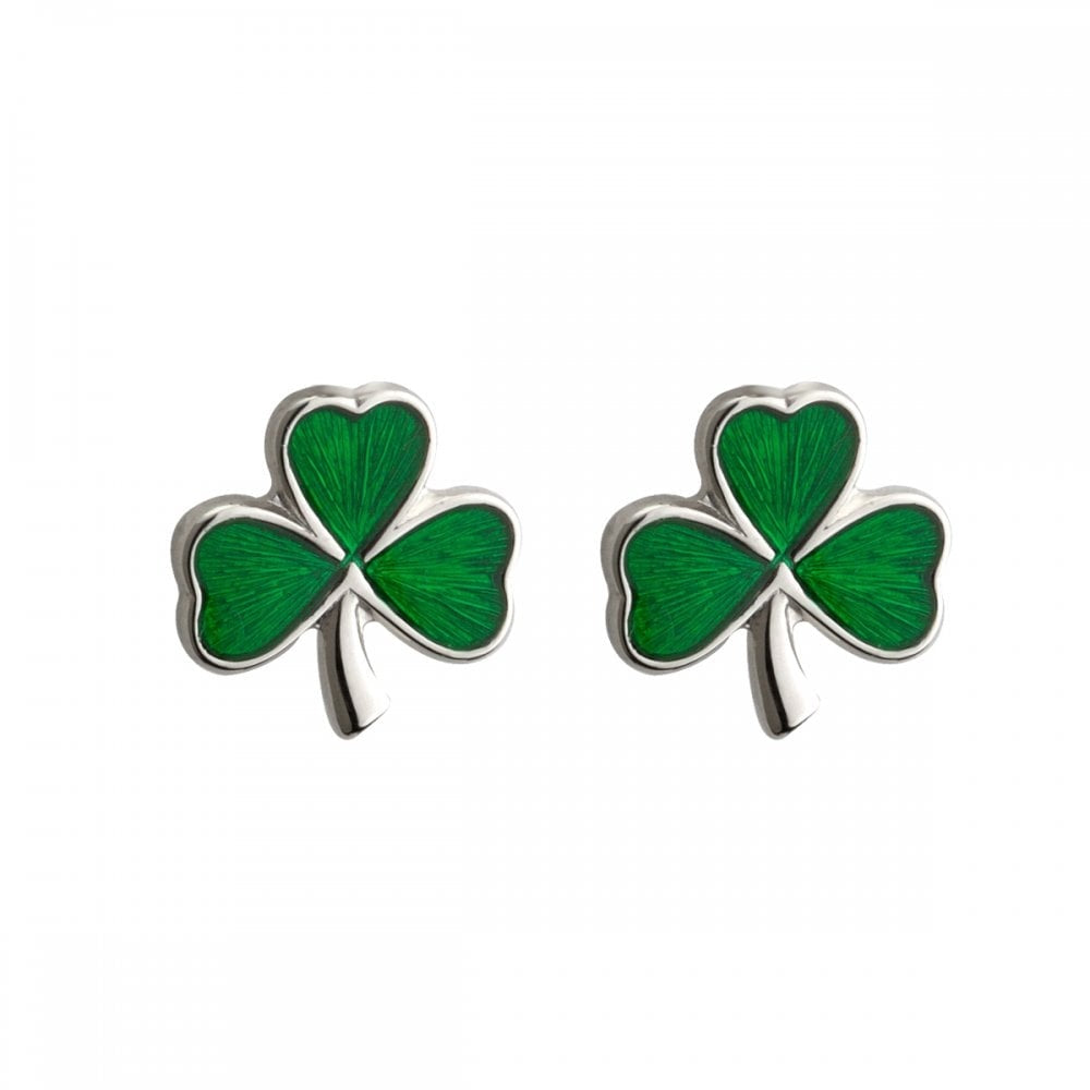 STERLING SILVER SHAMROCK EARRINGS