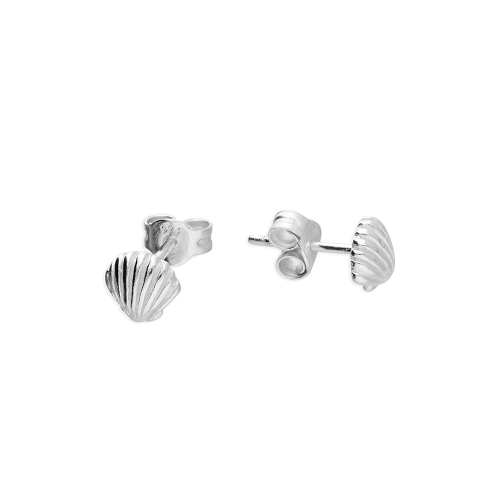 STERLING SILVER SHELL STUD EARRINGS